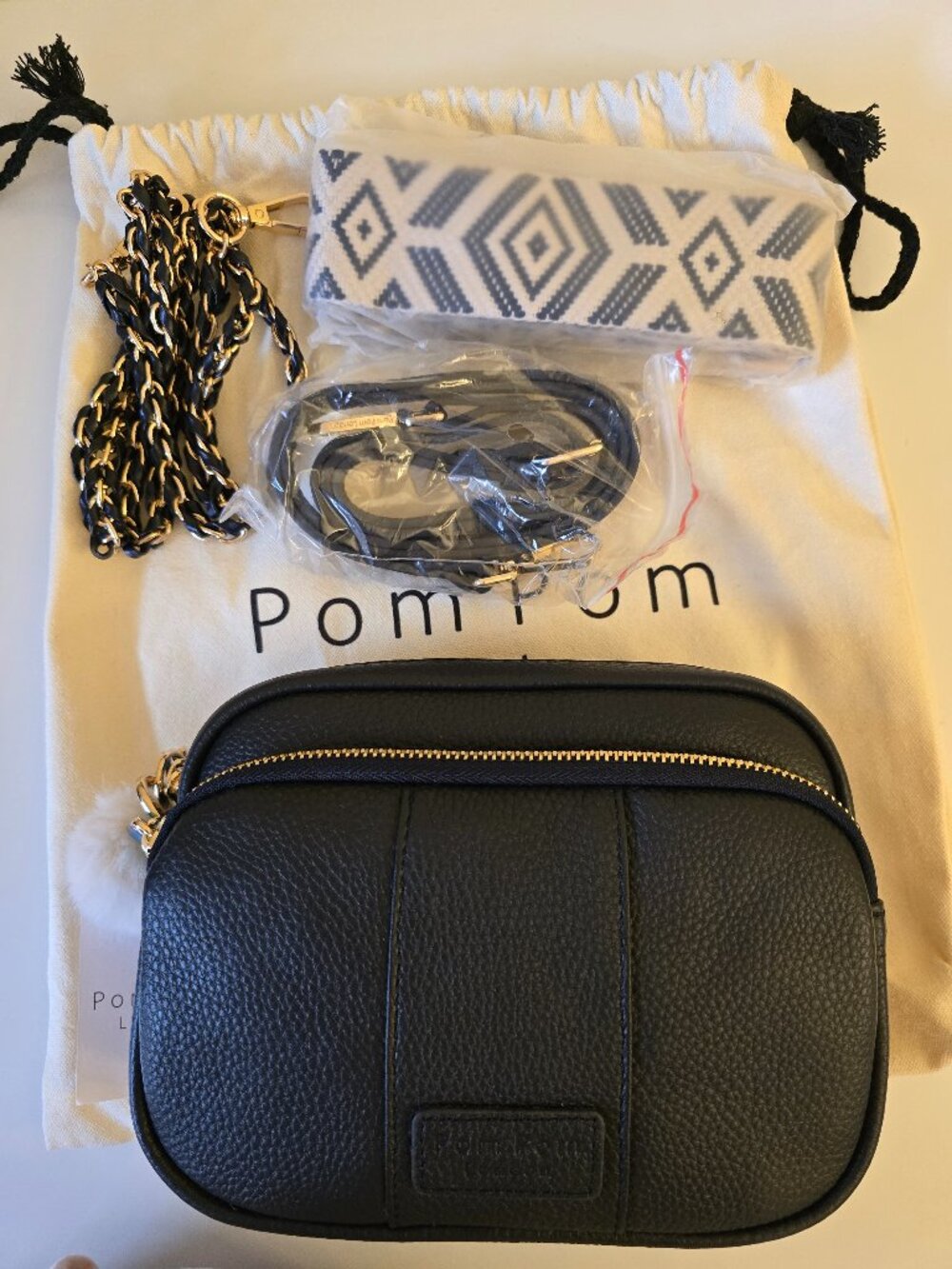 Pom Pom London Leather Original Crossbody Bag